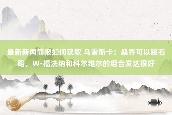 最新新闻简报如何获取 马雷斯卡：桑乔可以踢右路，W-福法纳和科尔维尔的组合发达很好