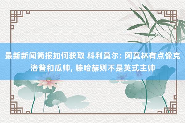 最新新闻简报如何获取 科利莫尔: 阿莫林有点像克洛普和瓜帅, 滕哈赫则不是英式主帅